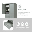 Tall and Wide Storage Cabinet with Doors for Bathroom or Office, Grey by HouseOfZazla