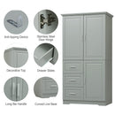 Tall and Wide Storage Cabinet with Doors for Bathroom or Office, Grey by HouseOfZazla