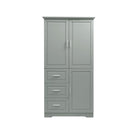 Tall and Wide Storage Cabinet with Doors for Bathroom or Office, Grey by HouseOfZazla