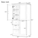 Tall and Wide Storage Cabinet with Doors for Bathroom or Office, Grey by HouseOfZazla