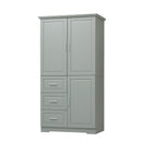 Tall and Wide Storage Cabinet with Doors for Bathroom or Office, Grey by HouseOfZazla