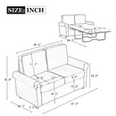 57.4" Pull Out Sofa Bed,Sleeper Sofa Bed with Premium Twin Size Mattress Pad,2-in-1 Pull Out Couch Bed with Two USB Ports for Living Room,Small Apartment, Gray