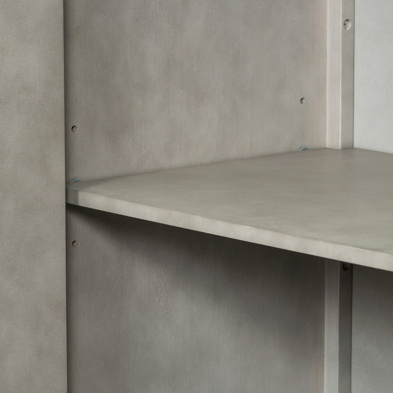 3-Door Large Storage Retro Sideboard with Adjustable Shelves and Black Handles for Kitchen, Dining Room and Living Room (Antique Gray)