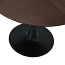 42.13"Modern Round Dining Table,Four Patchwork Tabletops with Brown Oak Color Solid Wood Veneer Table Top,Metal Base Dining Table, End Table Leisure Coffee Table