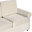 57.4" Pull Out Sofa Bed,Sleeper Sofa Bed with Premium Twin Size Mattress Pad,2-in-1 Pull Out Couch Bed with Two USB Ports for Living Room,Small Apartment, Beige