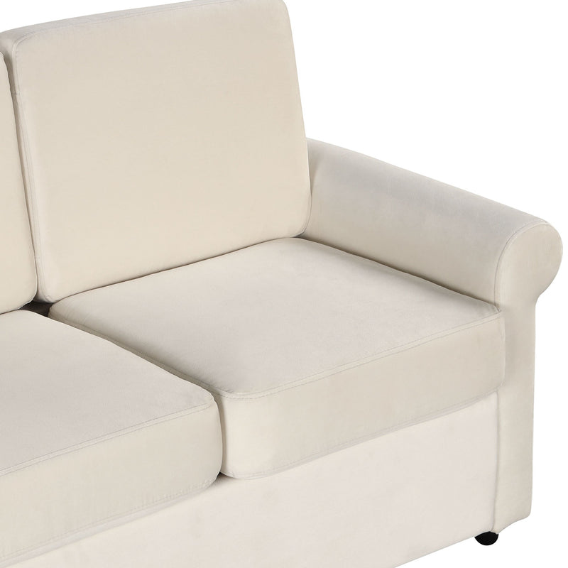 57.4" Pull Out Sofa Bed,Sleeper Sofa Bed with Premium Twin Size Mattress Pad,2-in-1 Pull Out Couch Bed with Two USB Ports for Living Room,Small Apartment, Beige