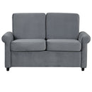 57.4" Pull Out Sofa Bed,Sleeper Sofa Bed with Premium Twin Size Mattress Pad,2-in-1 Pull Out Couch Bed with Two USB Ports for Living Room,Small Apartment, Gray