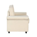 57.4" Pull Out Sofa Bed,Sleeper Sofa Bed with Premium Twin Size Mattress Pad,2-in-1 Pull Out Couch Bed with Two USB Ports for Living Room,Small Apartment, Beige