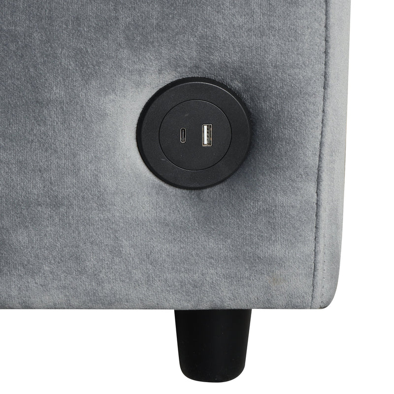 57.4" Pull Out Sofa Bed,Sleeper Sofa Bed with Premium Twin Size Mattress Pad,2-in-1 Pull Out Couch Bed with Two USB Ports for Living Room,Small Apartment, Gray