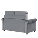 57.4" Pull Out Sofa Bed,Sleeper Sofa Bed with Premium Twin Size Mattress Pad,2-in-1 Pull Out Couch Bed with Two USB Ports for Living Room,Small Apartment, Gray