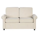 57.4" Pull Out Sofa Bed,Sleeper Sofa Bed with Premium Twin Size Mattress Pad,2-in-1 Pull Out Couch Bed with Two USB Ports for Living Room,Small Apartment, Beige