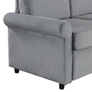 57.4" Pull Out Sofa Bed,Sleeper Sofa Bed with Premium Twin Size Mattress Pad,2-in-1 Pull Out Couch Bed with Two USB Ports for Living Room,Small Apartment, Gray