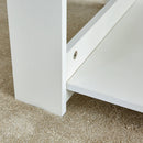 A modern and minimalist white double layered rectangular coffee table and coffee table. MDF material is more durable and suitable for living rooms, bedrooms, and study rooms. 19.6 "x35.4"x16.5 "CT-16