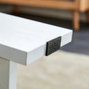 A modern and practical white coffee table and coffee table. The double layered coffee table is made of MDF material,. Suitable for living room, bedroom, and study.43.3"x21.6"x16.5" CT-16