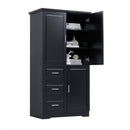 Tall and Wide Storage Cabinet with Doors for Bathroom/Office