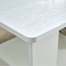 A modern and practical white coffee table and coffee table. The double layered coffee table is made of MDF material,. Suitable for living room, bedroom, and study.43.3"x21.6"x16.5" CT-16