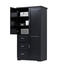 Tall and Wide Storage Cabinet with Doors for Bathroom/Office
