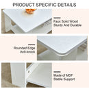 A modern and practical white coffee table and coffee table. The double layered coffee table is made of MDF material,. Suitable for living room, bedroom, and study.43.3"x21.6"x16.5" CT-16