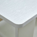 A modern and minimalist white double layered rectangular coffee table and coffee table. MDF material is more durable and suitable for living rooms, bedrooms, and study rooms. 19.6 "x35.4"x16.5 "CT-16