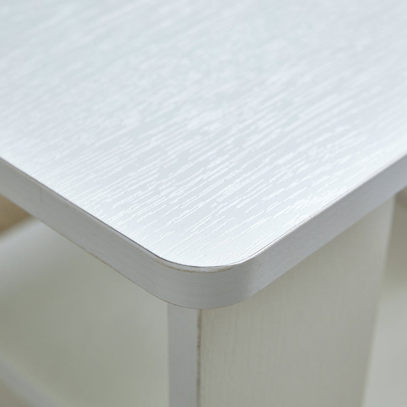 A modern and minimalist white double layered rectangular coffee table and coffee table. MDF material is more durable and suitable for living rooms, bedrooms, and study rooms. 19.6 "x35.4"x16.5 "CT-16