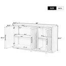 3-Door Large Storage Retro Sideboard with Adjustable Shelves and Black Handles for Kitchen, Dining Room and Living Room (Antique Gray)