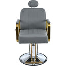 Premium Reclining barber Chair Salon Chair for Hair Stylist with Heavy Duty Hydraulic Pump, 360 Rotation, Tattoo Chair Shampoo Beauty Salon Equipment, Max Load Weight 400 Lbs, Gray