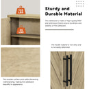 3-Door Large Storage Retro Sideboard with Adjustable Shelves and Black Handles for Kitchen, Dining Room and Living Room (Antique Natural)