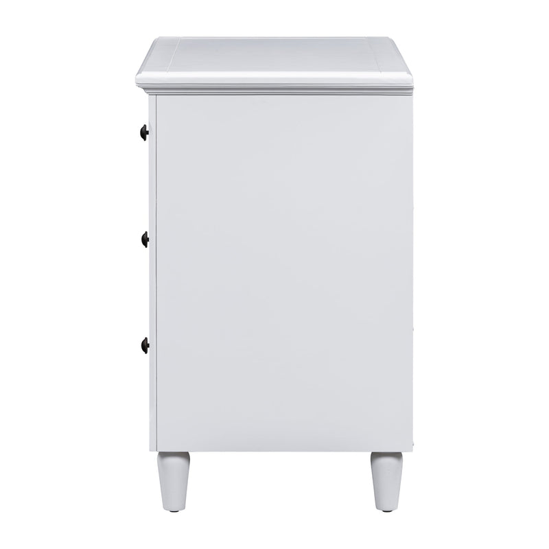 3-Drawer Nightstand Storage Wood Cabinet