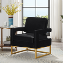 Modern Style Accent Chair with Velvet Fabric