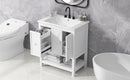30" Bathroom Vanity with Sink Top, Bathroom Vanity Cabinet with Two Doors and One Drawer, MDF Boards, Solid Wood, One Package, White