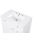 30" Bathroom Vanity with Sink Top, Bathroom Vanity Cabinet with Door and Two Drawers, MDF Boards, Solid Wood, One Package, White