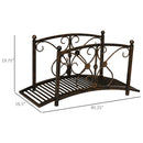 Outsunny 3.3FT Metal Arch Zen Garden Bridge