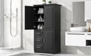 Tall and Wide Storage Cabinet with Doors for Bathroom/Office