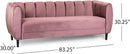 Miranda Velvet 3-Seater Sofa in Blush by HouseOfZazla