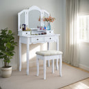 Sanlo Wooden Vanity Makeup Table and Stool Set