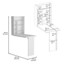 Wall Foldable Table with Multiple Shelves