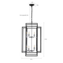 8-Lights Lantern Tiered Pendant Light Fixtures, Industrial Farmhouse Hanging Chandelier for Entryway, Foyer, Living Room, Kitchen Island, Staircase(Black & Silver)
