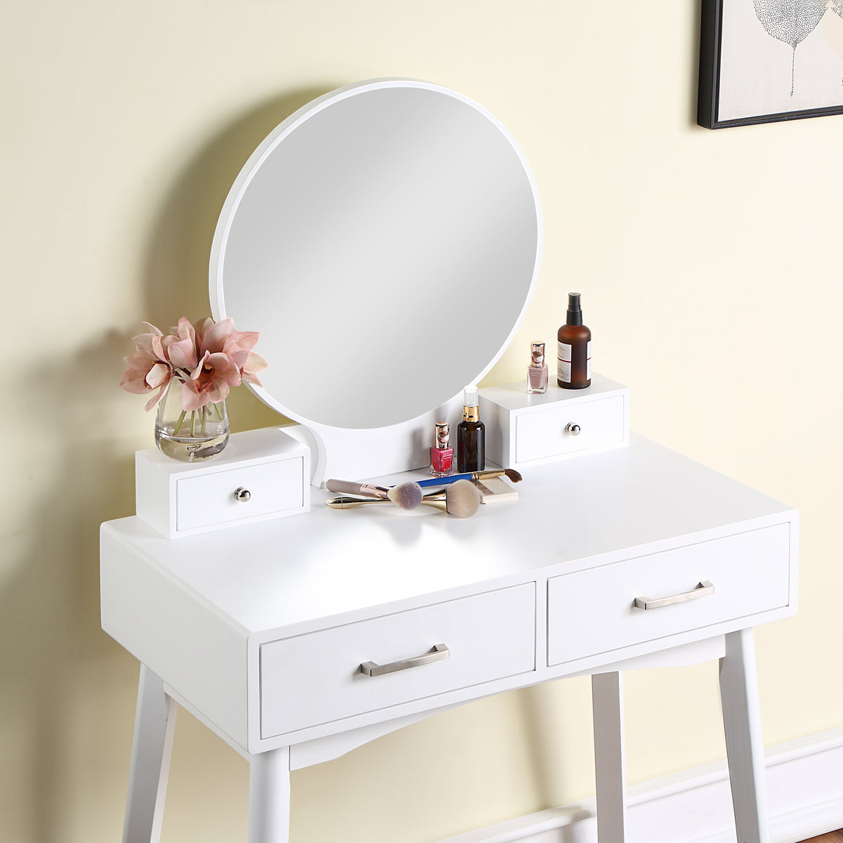 Liannon Contemporary Wood Vanity and Stool Set, photo 3 of 6