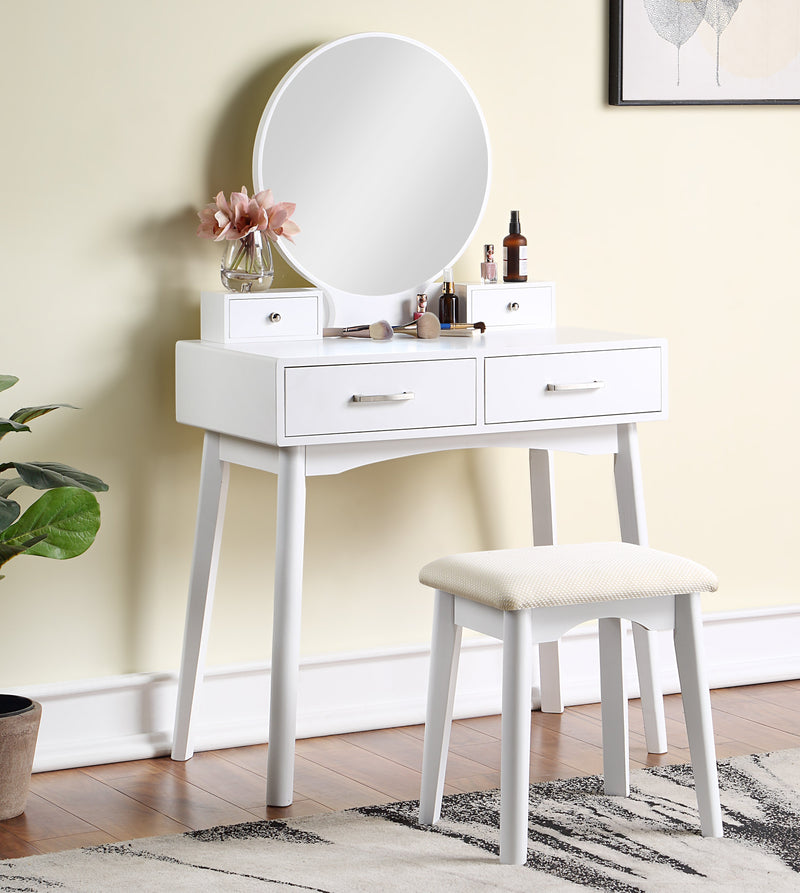 Liannon Contemporary Wood Vanity and Stool Set, photo 2 of 6
