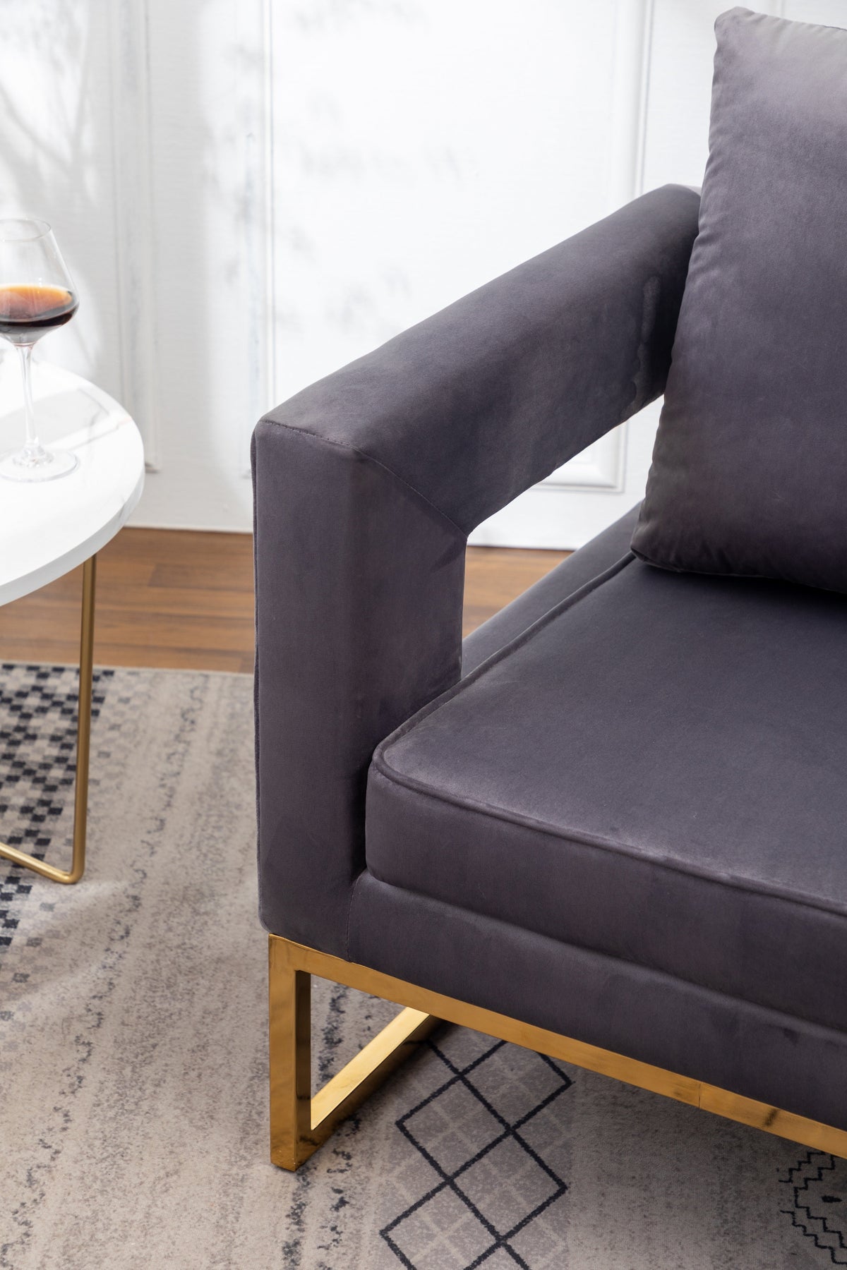 Lenola Contemporary Upholstered Accent Arm Chair, photo 9 of 10