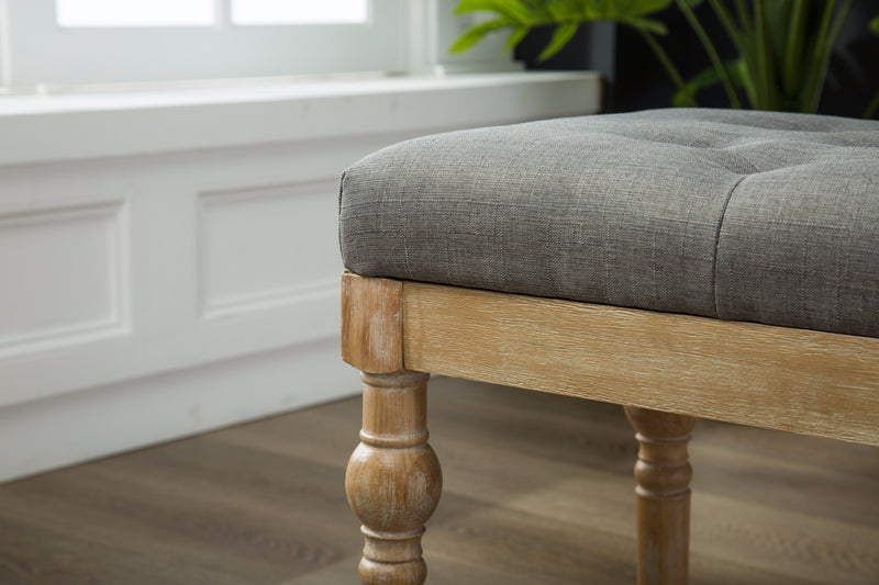 Habit Solid Wood Button Tufted Dining Bench, photo 3 of 8