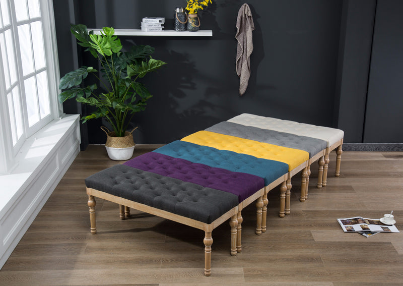 Habit Solid Wood Button Tufted Dining Bench, photo 7 of 8