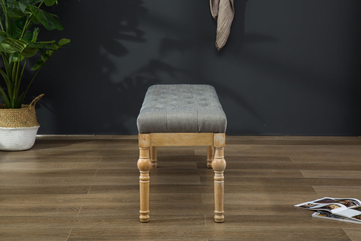 Habit Solid Wood Button Tufted Dining Bench, photo 5 of 8