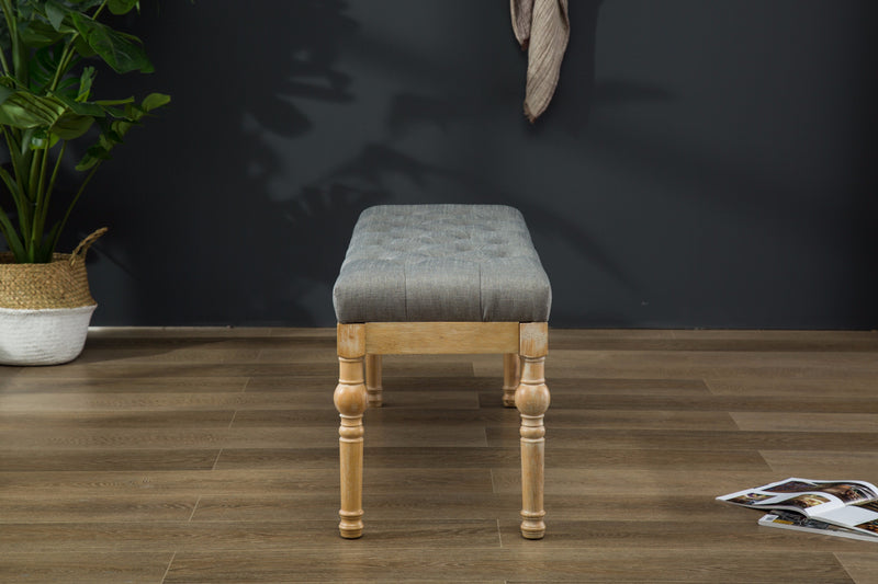 Habit Solid Wood Button Tufted Dining Bench, photo 5 of 8