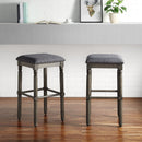Arnhem Wood Upholstered Bar Stools, Set of 2