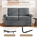 57.4" Pull Out Sofa Bed,Sleeper Sofa Bed with Premium Twin Size Mattress Pad,2-in-1 Pull Out Couch Bed with Two USB Ports for Living Room,Small Apartment, Gray