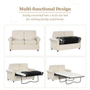 57.4" Pull Out Sofa Bed,Sleeper Sofa Bed with Premium Twin Size Mattress Pad,2-in-1 Pull Out Couch Bed with Two USB Ports for Living Room,Small Apartment, Beige