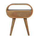 Circular Open Slot Nightstand, 1-Drawer, 1 Open Slot, Nordic Legs