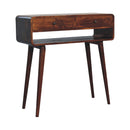 Sonata Chestnut Console Table, Nordic Legs, 2-Drawers, Open Slot