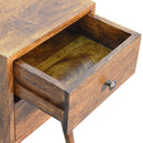 Solid Wood Mini Nightstand, 2-Drawers, Chestnut